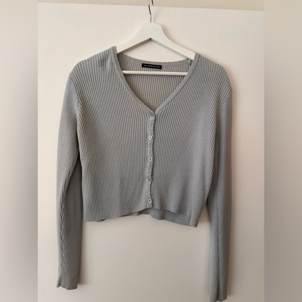 Brandy Melville Light Gray Knit Top